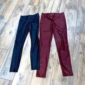 2 pair of Guess faux leather leggings